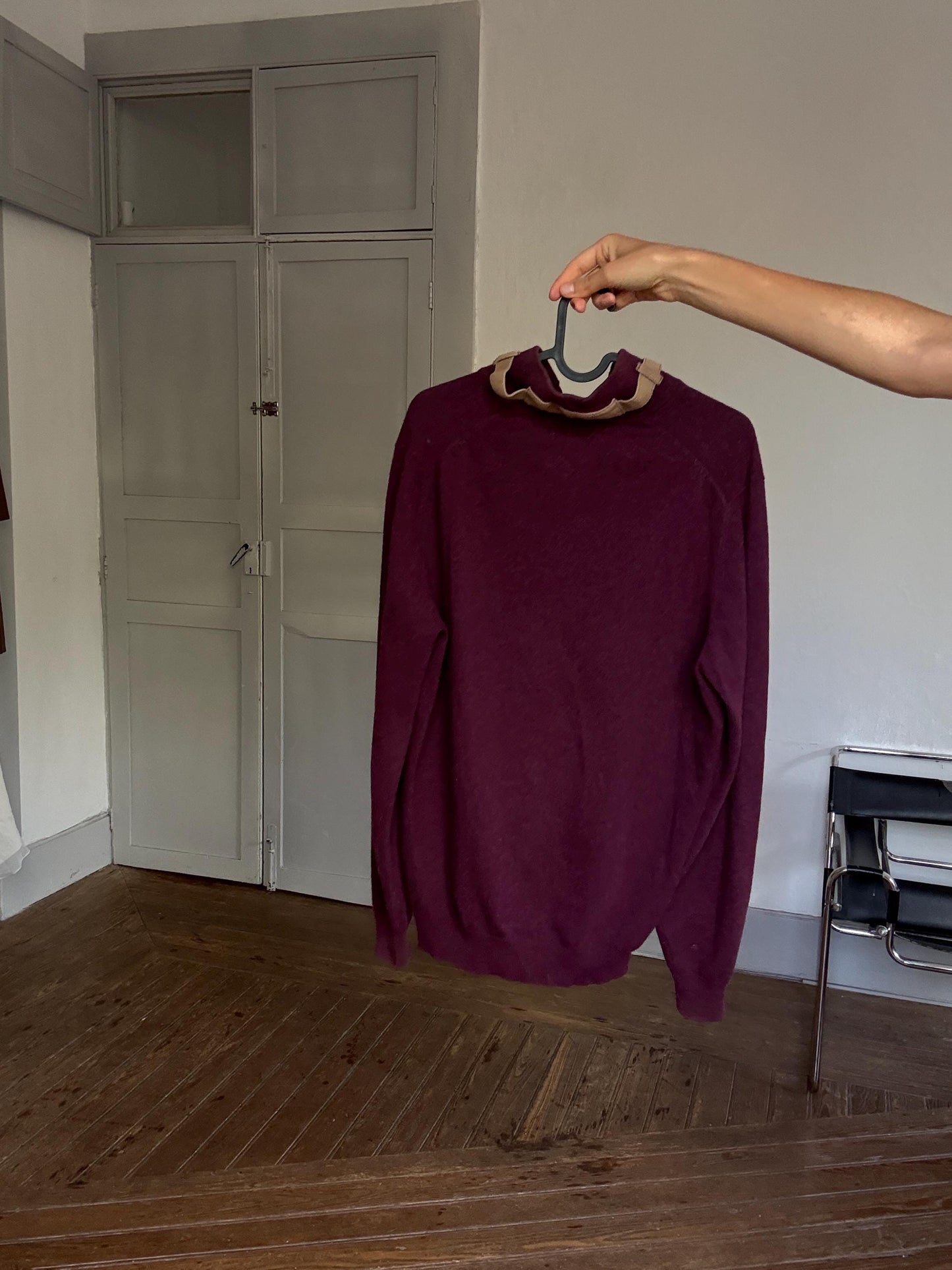 Massimo Dutti Wool Cashmere Jumper – Unisex Boyfriend Fit in Aubergine, Soft & Cozy Knit, Size M