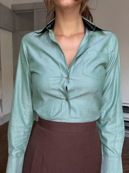 GANT Green Cotton Button-Down Shirt — detail