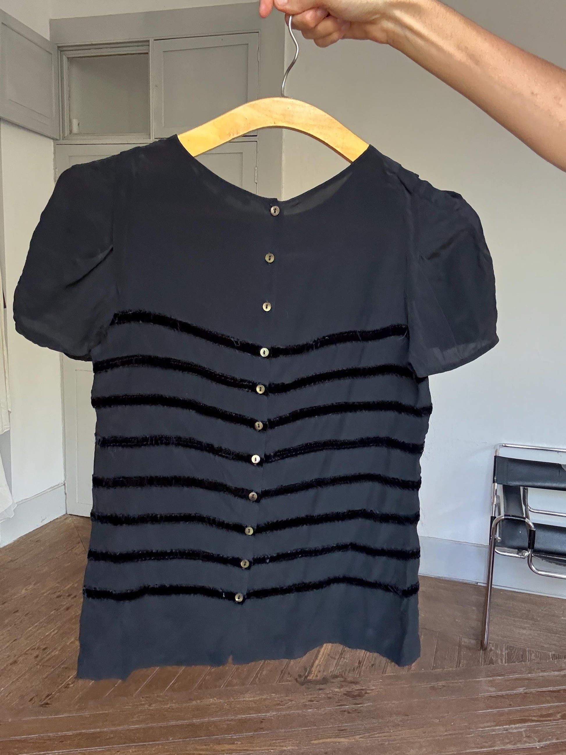 Maje Black Silk Top - French Girl Chic - Lily-Rose Depp Vibes, Parisian emily in Paris aesthetic