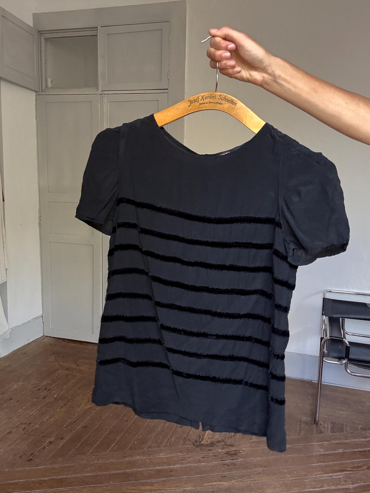 Maje Black Silk Top - French Girl Chic - Lily-Rose Depp Vibes, Parisian emily in Paris aesthetic