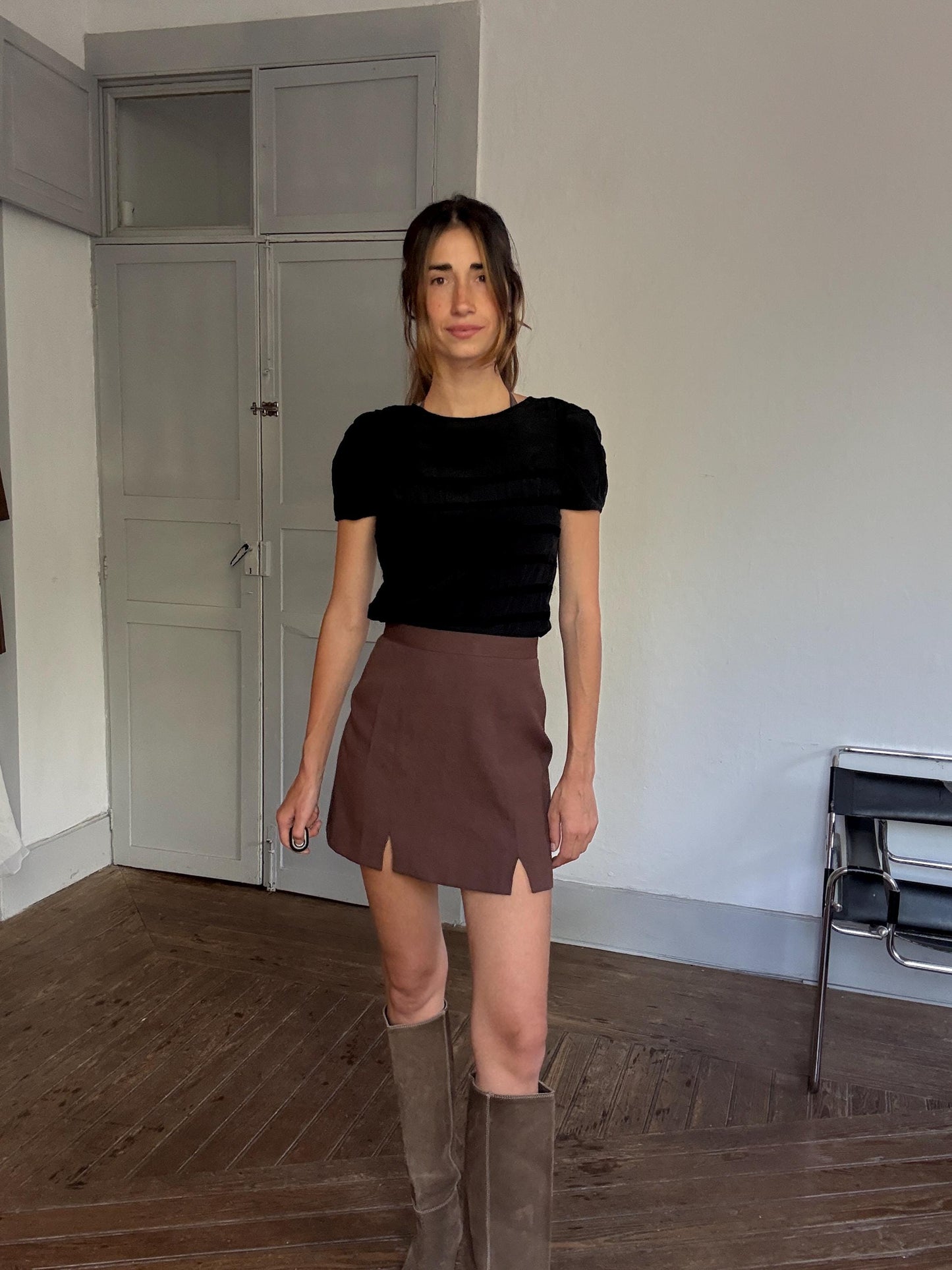 Maje Black Silk Top - French Girl Chic - Lily-Rose Depp Vibes, Parisian emily in Paris aesthetic