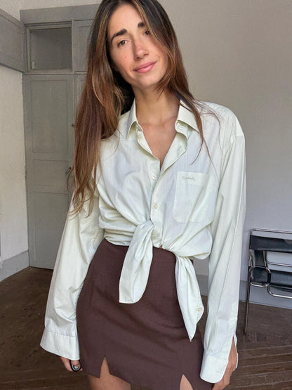 Vintage Light Green Oversized Pierre Cardin Shirt — back view