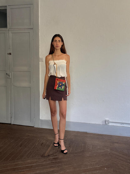 Hand-Painted Italian Leather Crossbody Bag — back view