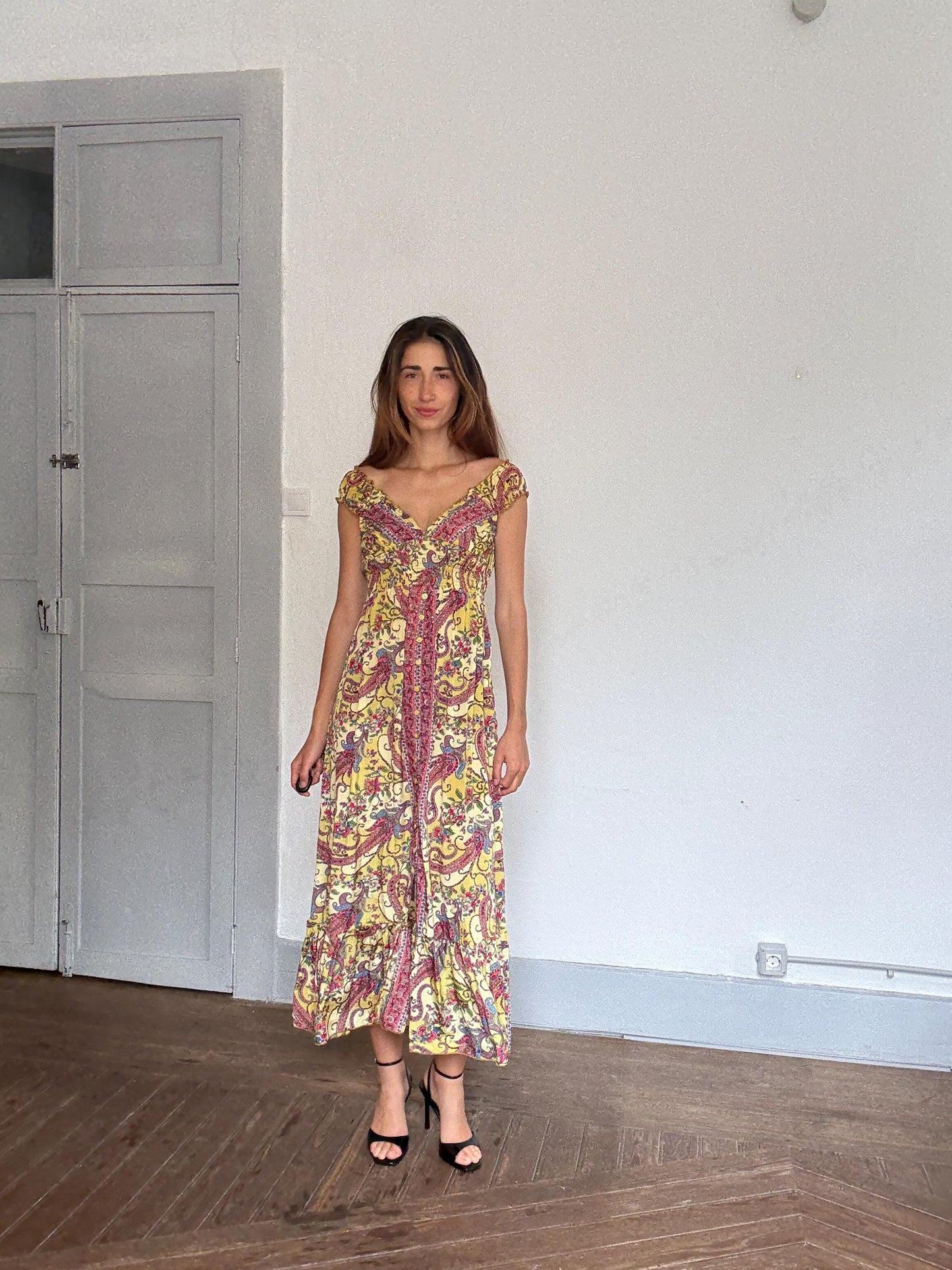 Silk paisley fairycore maxi dress – wedding guest or summer muse loo, Size XS - S