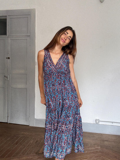 Boho Blue Paisley Maxi Dress — additional view 10