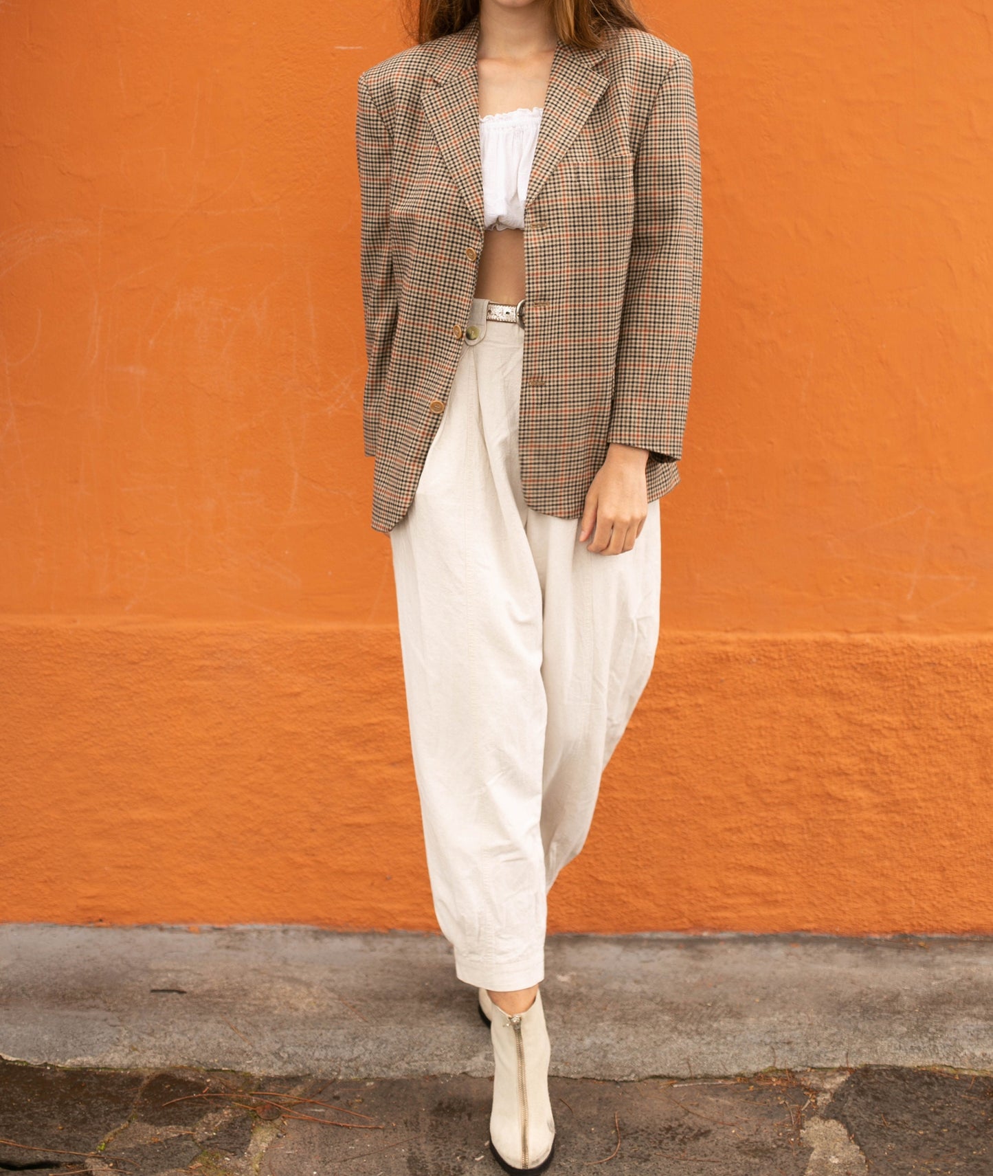 Light Academia wool plaid blazer, True vintage smart autumn coat, Tartan jacket, Plaided winter blazer, Houndstooth stylish jacket