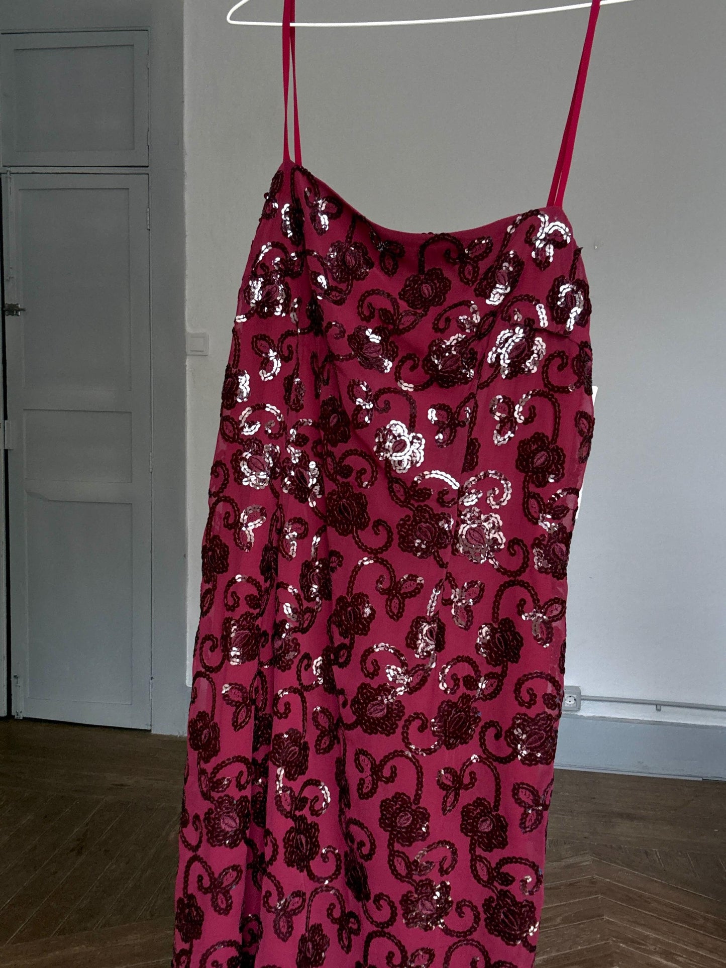 Vintage Burgundy Sequin Slip Dress – Tapioca by José Pedro Zotano | NWT