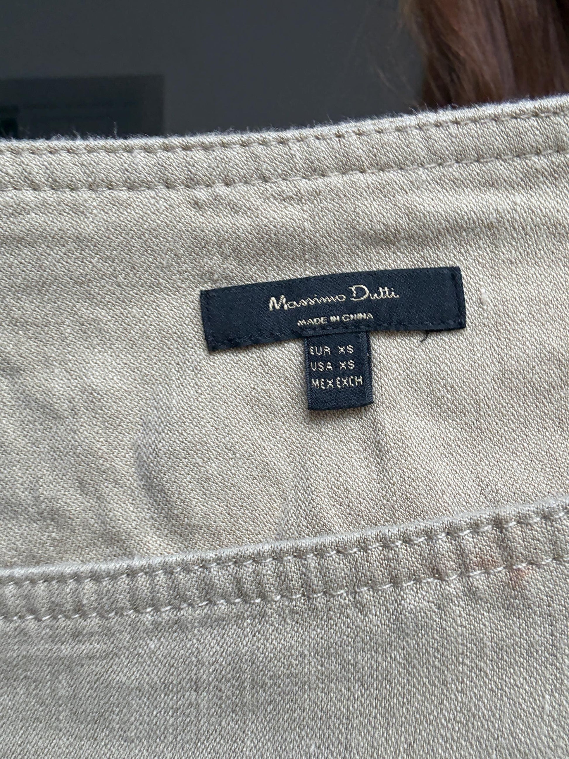 Massimo Dutti linen blend wrap skirt – XS/S, adjustable buckle, high slit, 53% linen, neutral beige midi skirt