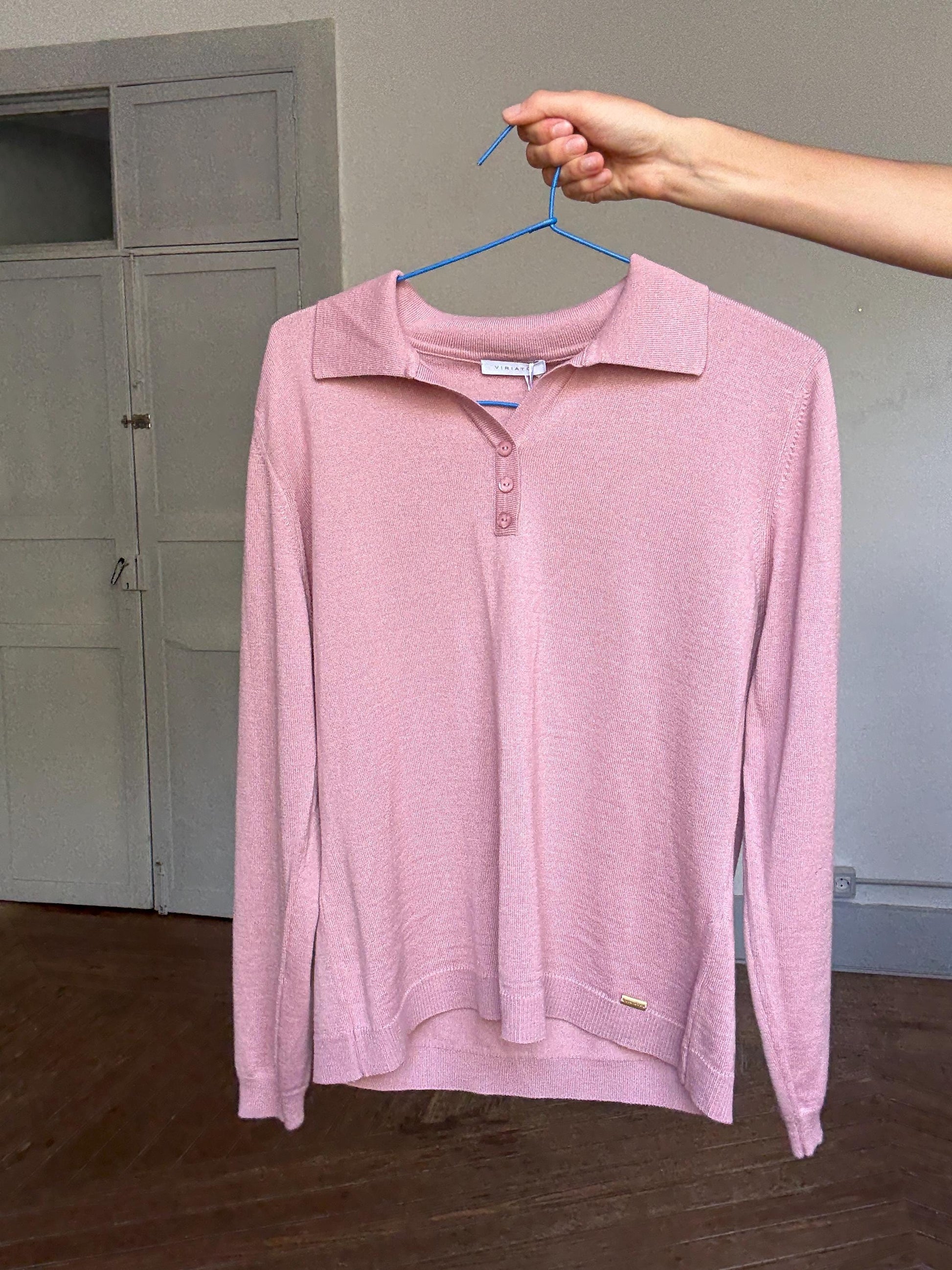 Viriato Dusty Rose Knit Jumper – Luxury Wool Blend, Made in Spain (Size M/L)