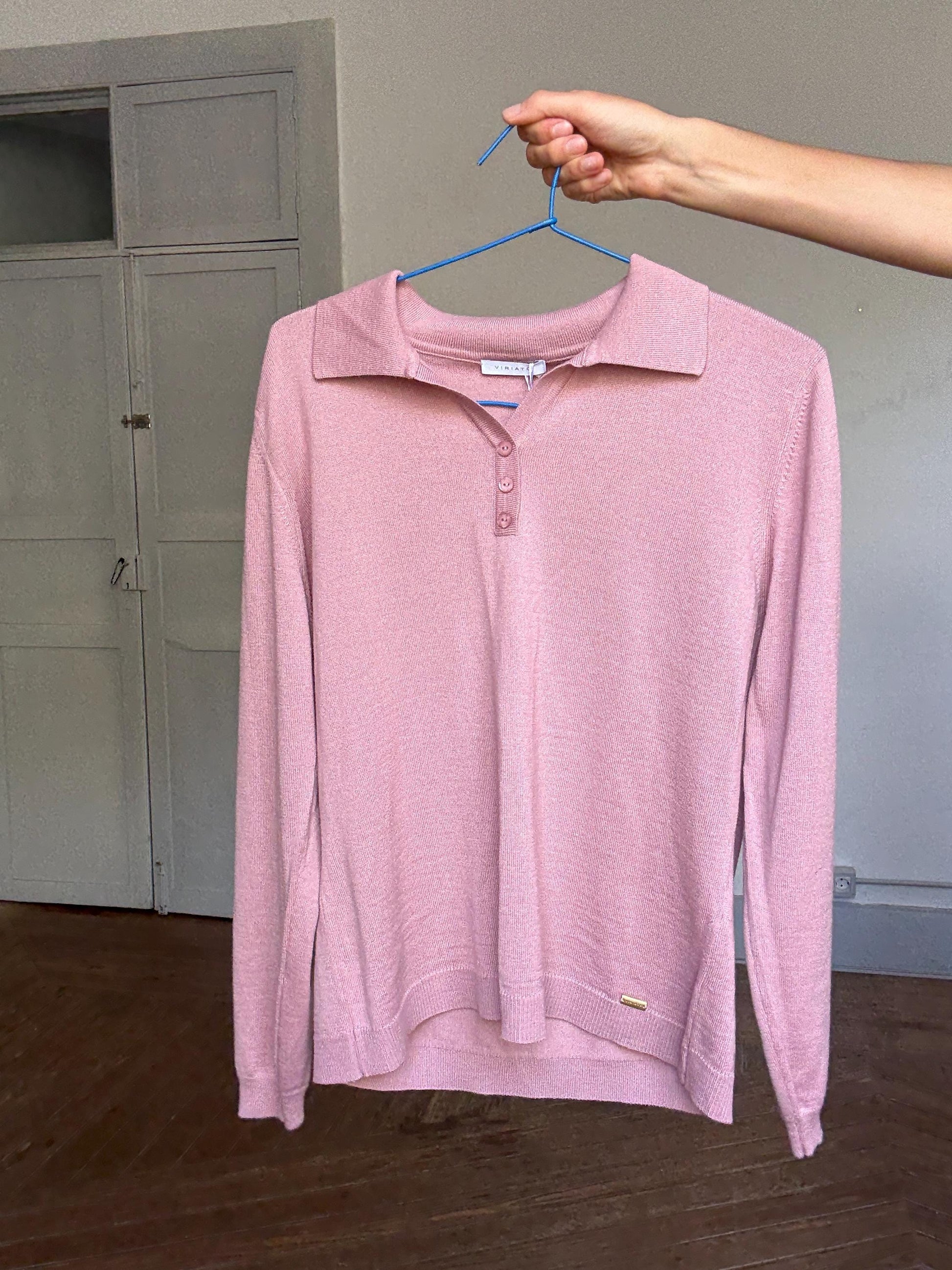 Viriato Dusty Rose Knit Jumper – Luxury Wool Blend, Made in Spain (Size M/L)
