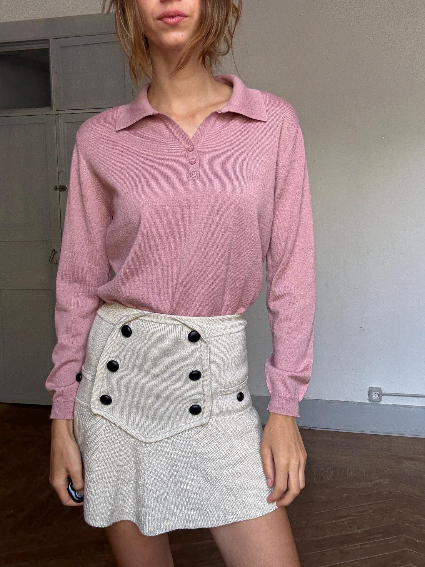 Viriato Dusty Rose Knit Jumper – Luxury Wool Blend, Made in Spain (Size M/L)