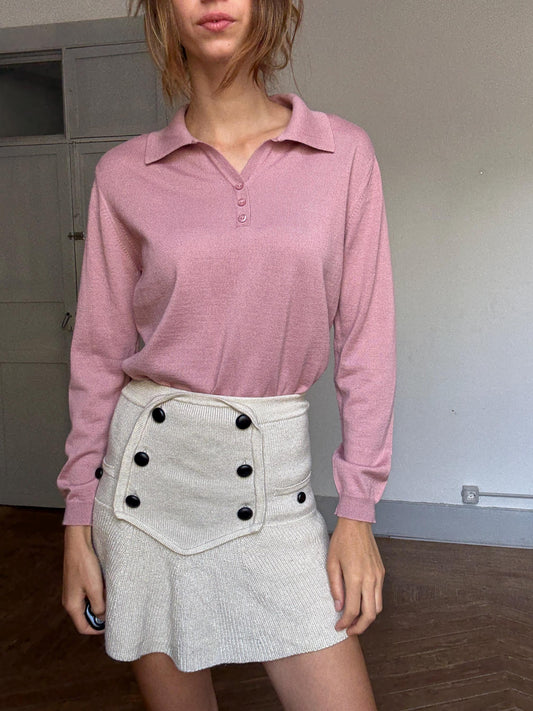 Viriato Dusty Rose Knit Jumper – Luxury Wool Blend, Made in Spain (Size M/L)