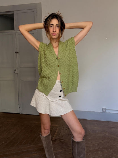 Chunky Knit Green Vest — additional view 5