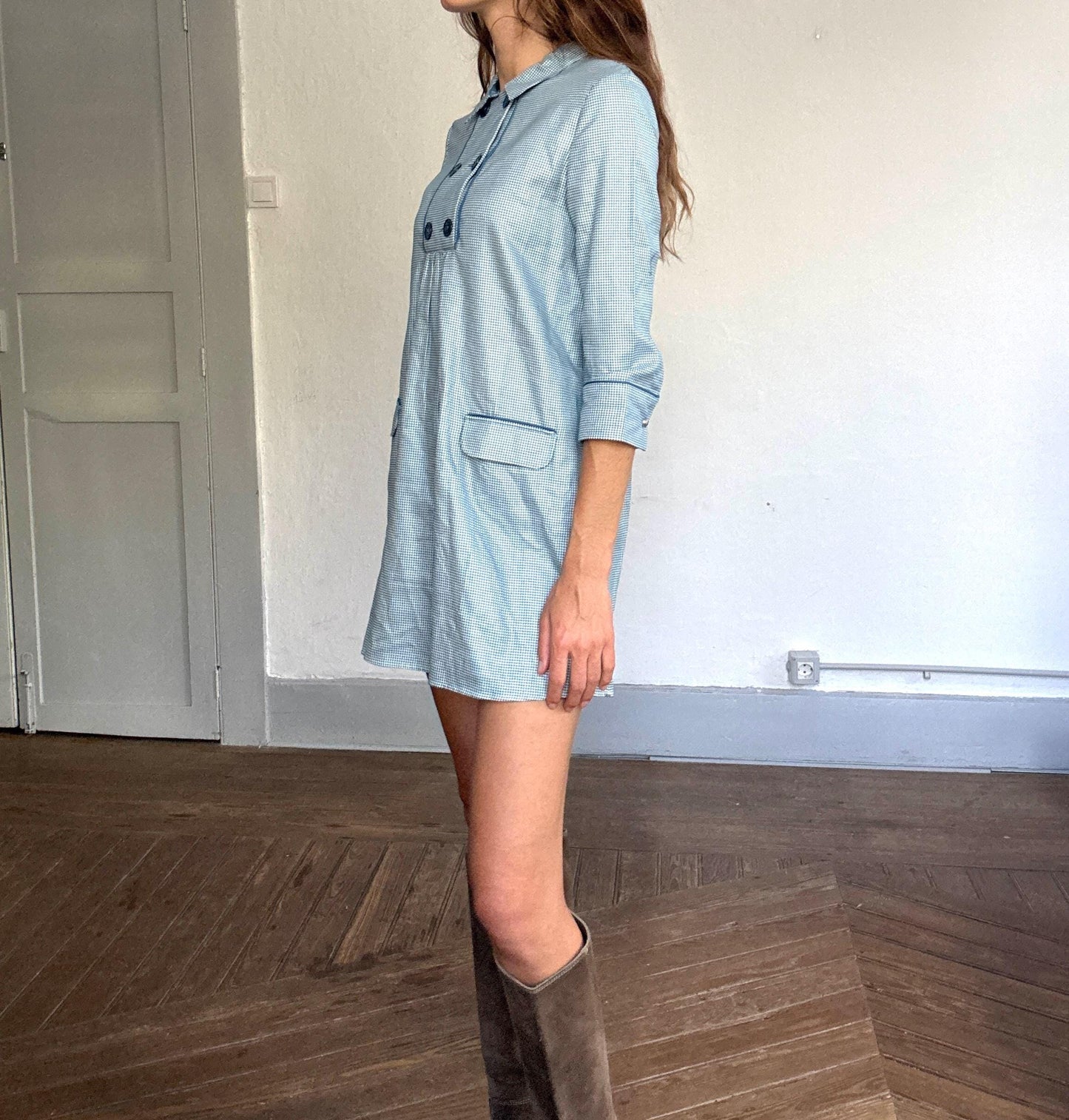 Pedro del Hierro Vintage Mini Dress – Mod Style, Cotton, NWT, Size M-L