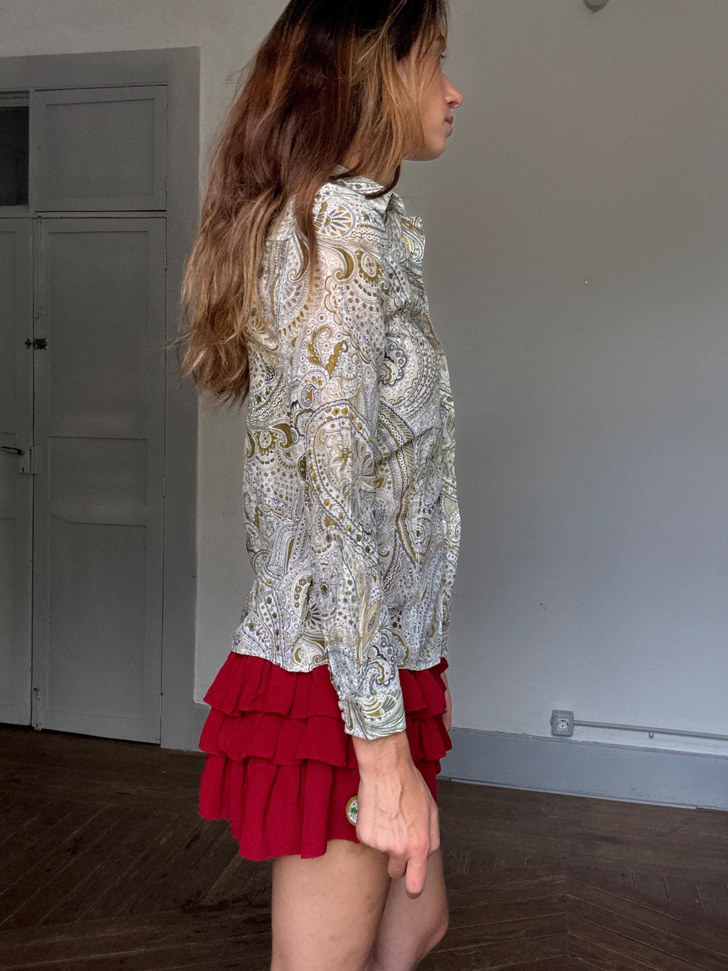 Massimo Dutti Silk-Cotton Paisley Shirt | Vintage Luxury Button-Up | Boho Vibes