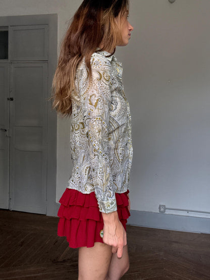 Silk-Cotton Paisley Shirt in Vintage Style — additional view 6