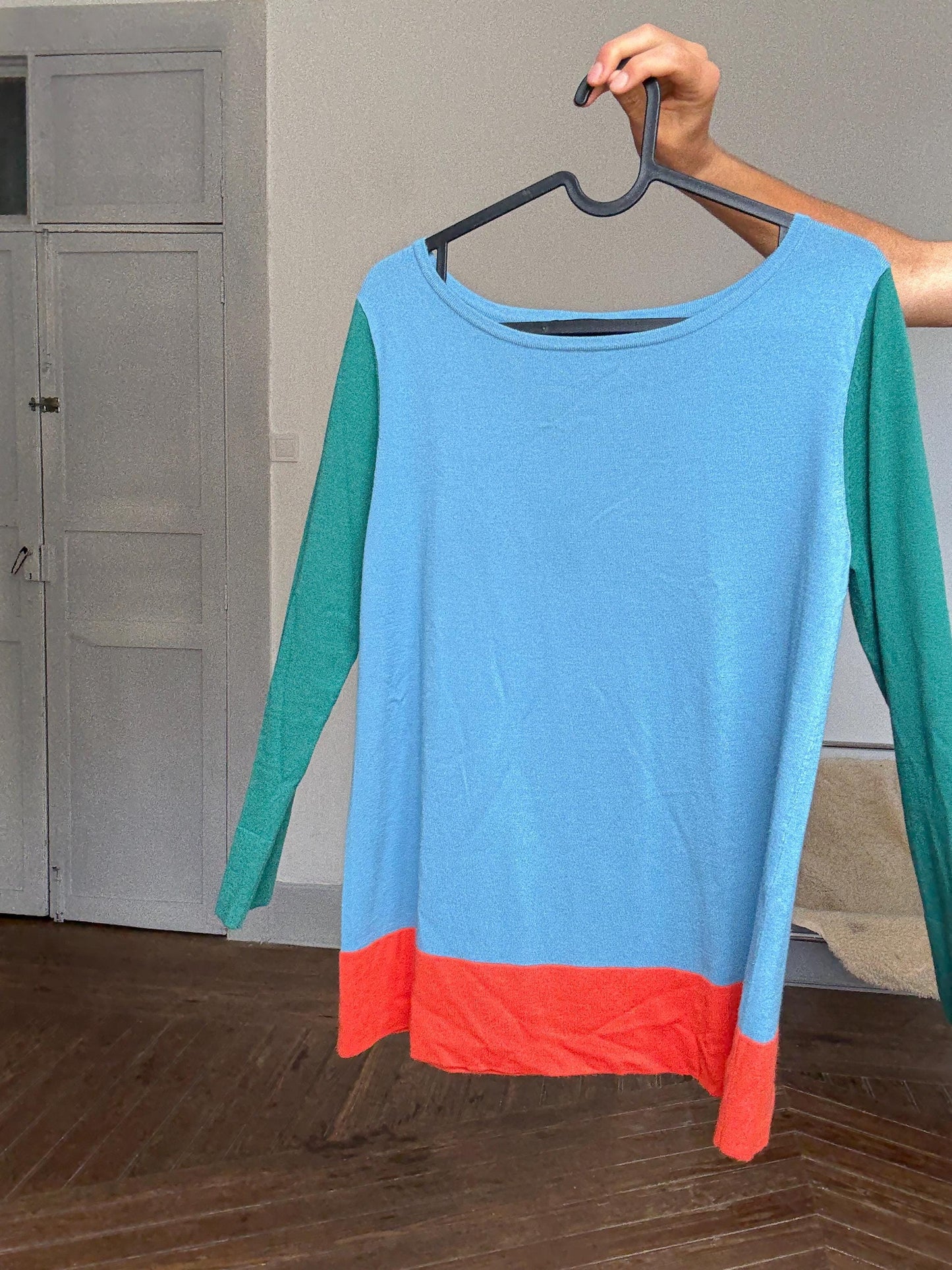 Weekend Max Mara Colorblock Tee – Retro Prep Long Sleeve, Size S