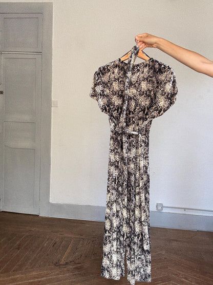 Snake Print Wrap Jumpsuit With Belt — additional view 9