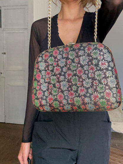 Vintage Metallic Floral Box Purse — additional view 8