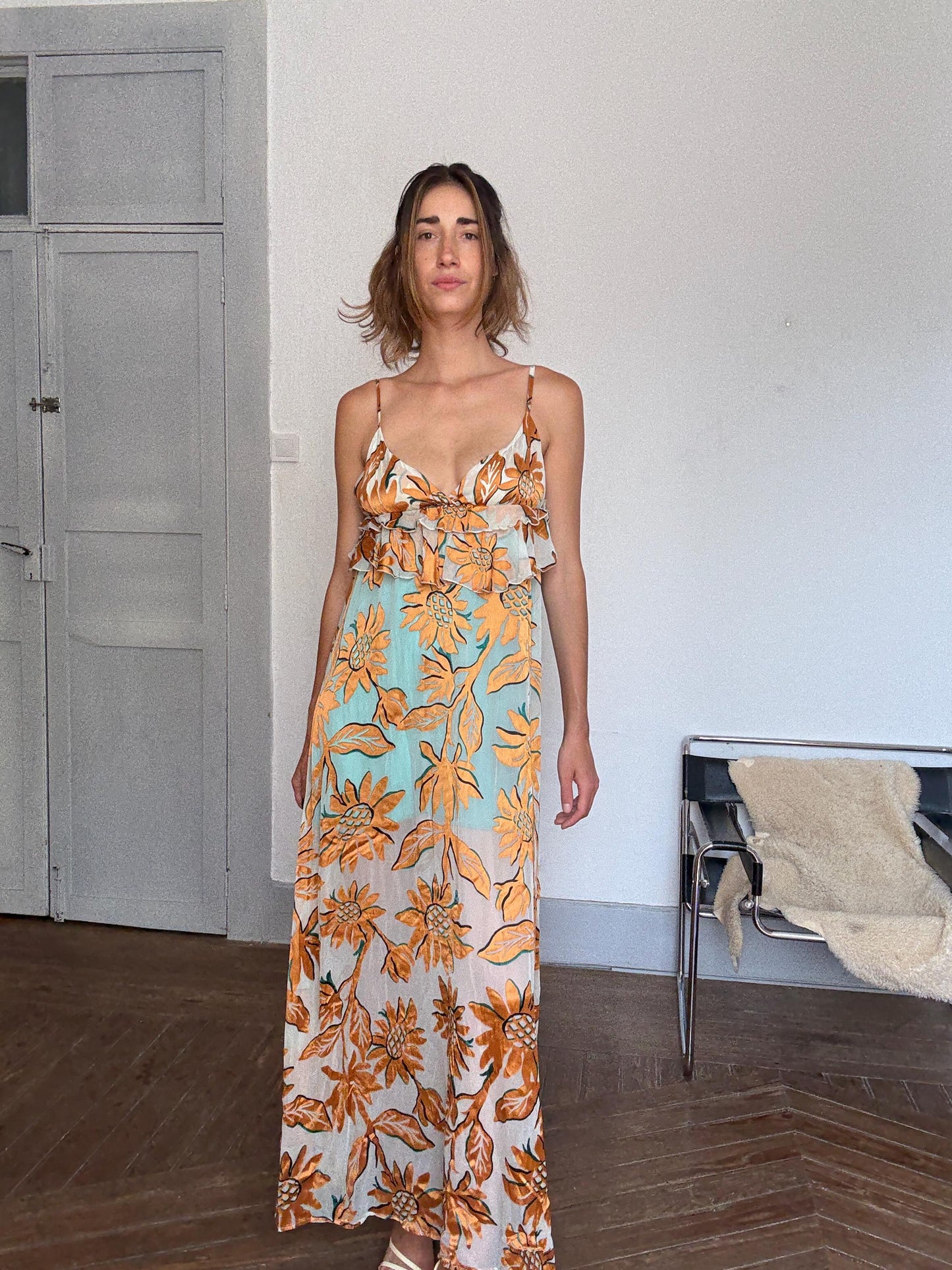 Guapa Milano Maxi Dress – Boho Floral Summer Dream in Fantasia Print | Flowy Resort Goddess Fit | Size S
