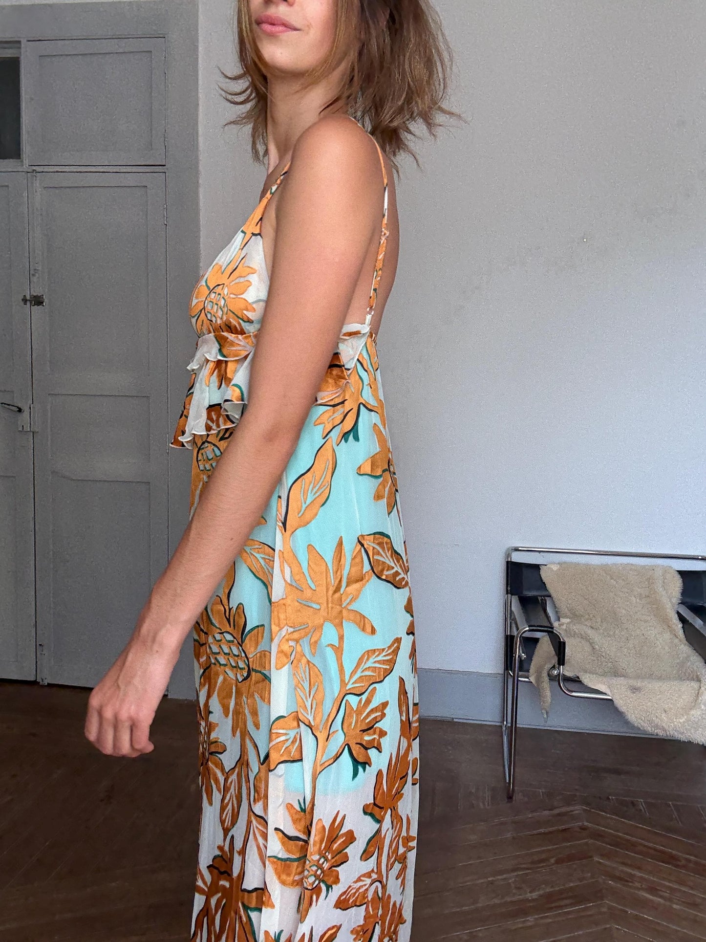 Guapa Milano Maxi Dress – Boho Floral Summer Dream in Fantasia Print | Flowy Resort Goddess Fit | Size S