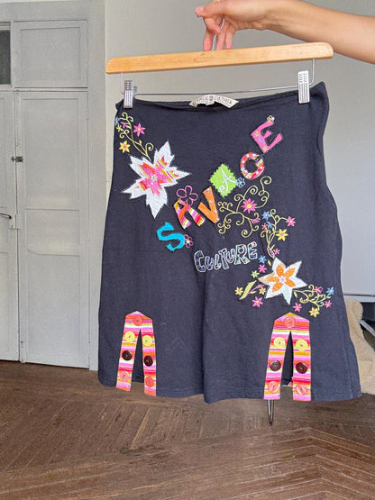 Colorful Boho Patchwork Mini Skirt — additional view 9