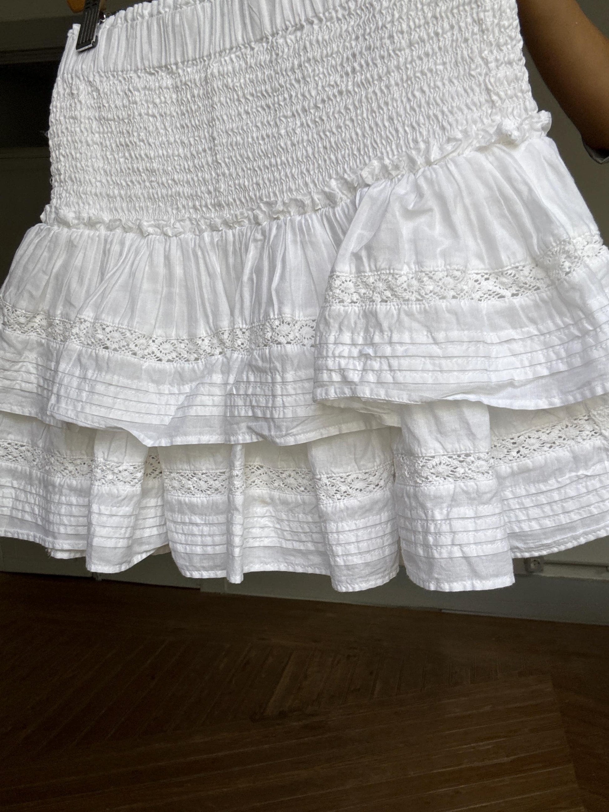 White Cotton Ruffle Mini Skirt – Coquette cottagecore Y2K French girl style, summer layering skirt