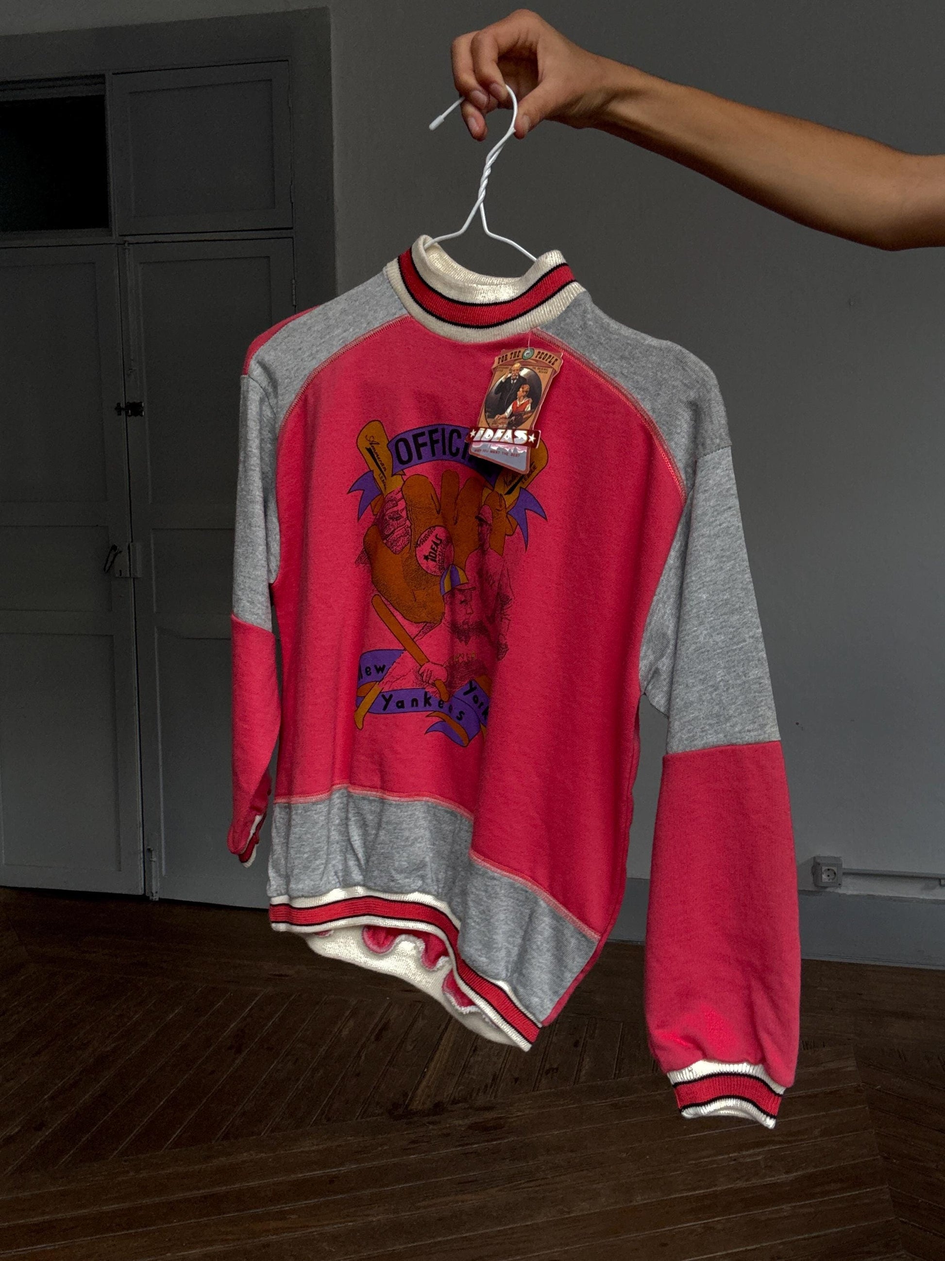 Vintage New York Yankees Baseball Sweatshirt – 80s Style Graphic Jumper by Ideas, Tag Size 10, Made in Spain, Unworn with Tags