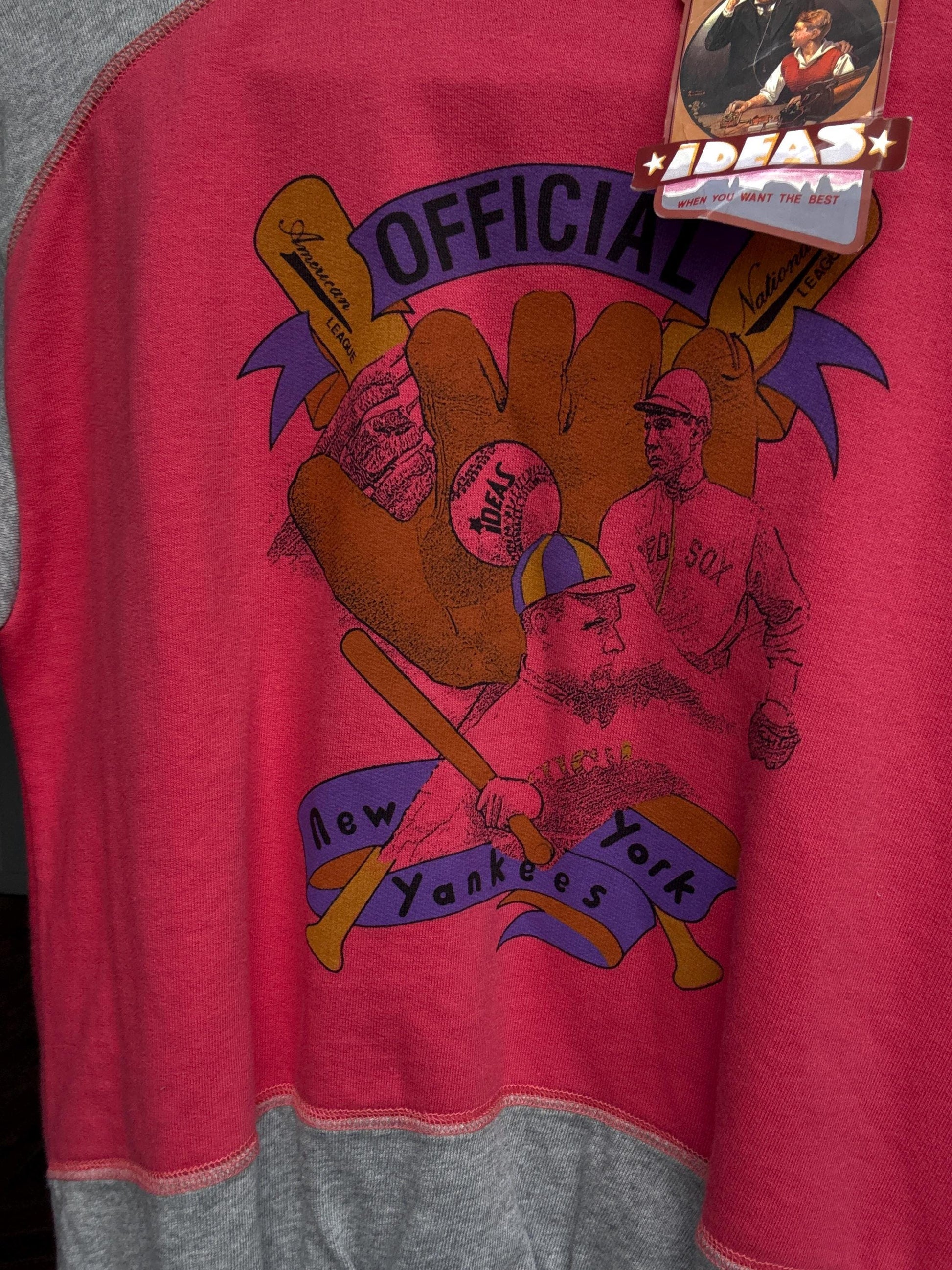 Vintage New York Yankees Baseball Sweatshirt – 80s Style Graphic Jumper by Ideas, Tag Size 10, Made in Spain, Unworn with Tags