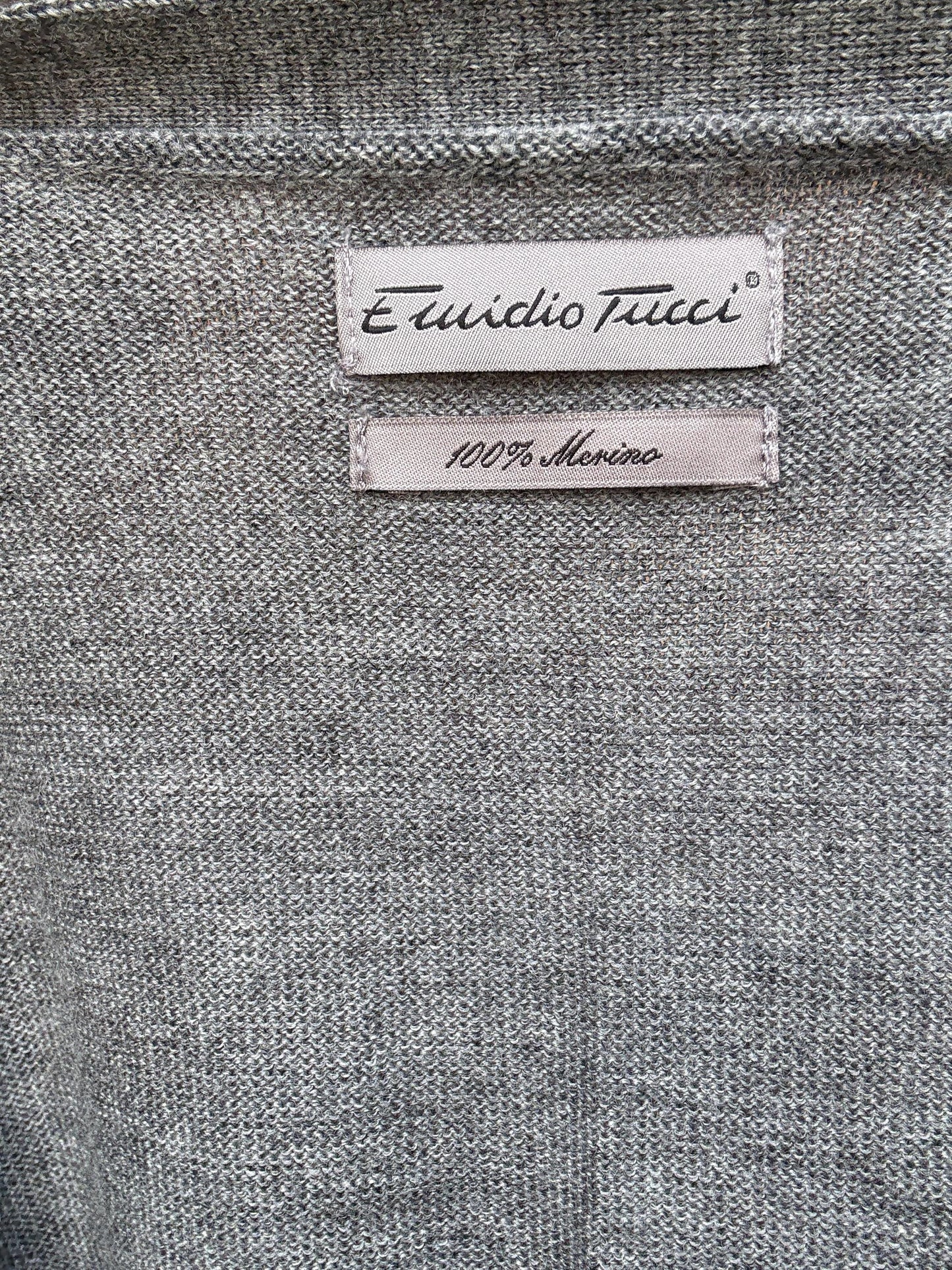 Vintage Merino Wool Knit Vest by Emidio Tucci – Soft Gray Sleeveless Cardi, Academia Layer, One Button, Fits M, Rachel Green Style