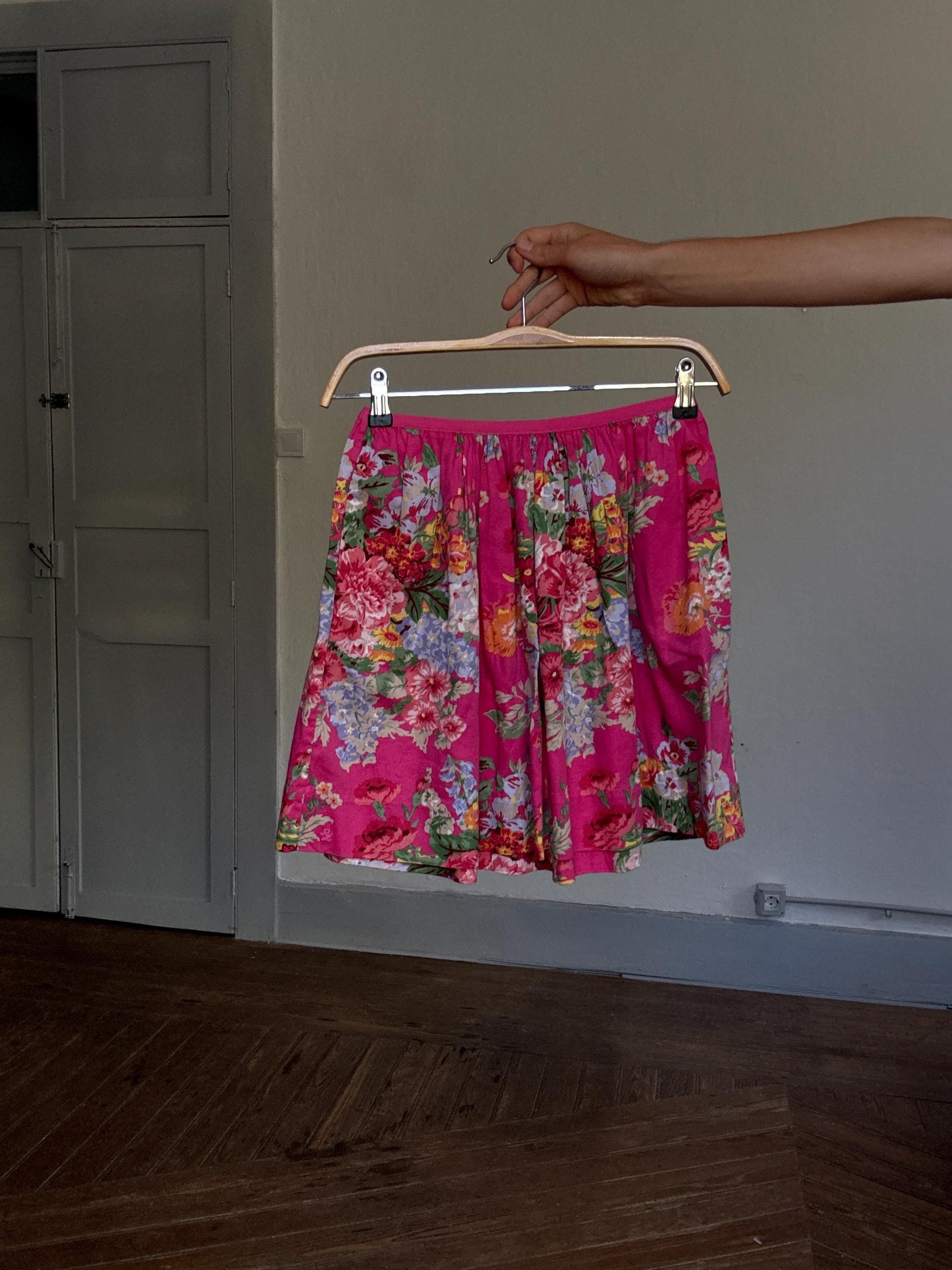 Polo Ralph Lauren pink floral mini skirt with pockets – 100% cotton romantic vintage Y2K vibe, fits like modern S/M, cottagecore