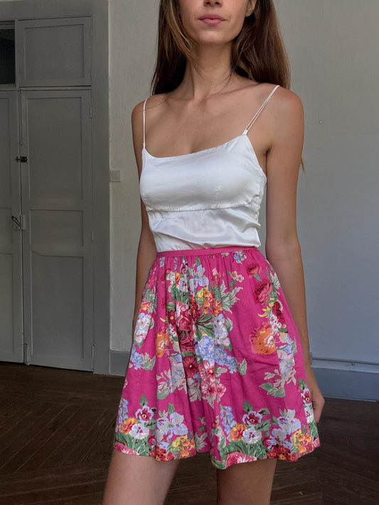 Polo Ralph Lauren pink floral mini skirt with pockets – 100% cotton romantic vintage Y2K vibe, fits like modern S/M, cottagecore