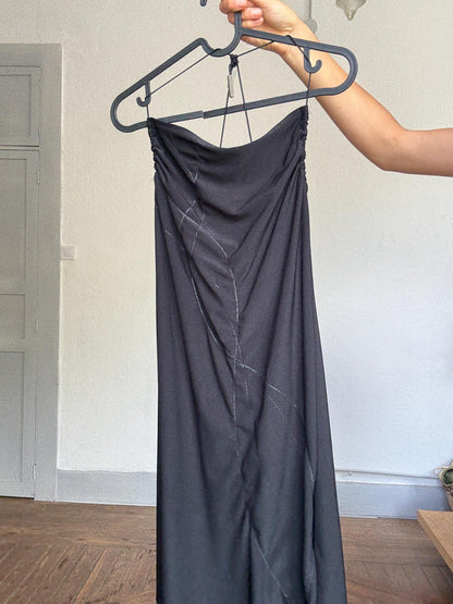 Y2K Black Asymmetric Midi Dress — additional view 8