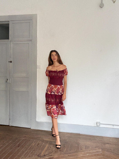 Boho Festival Midi Dress - Off-Shoulder Fairycore — additional view 5