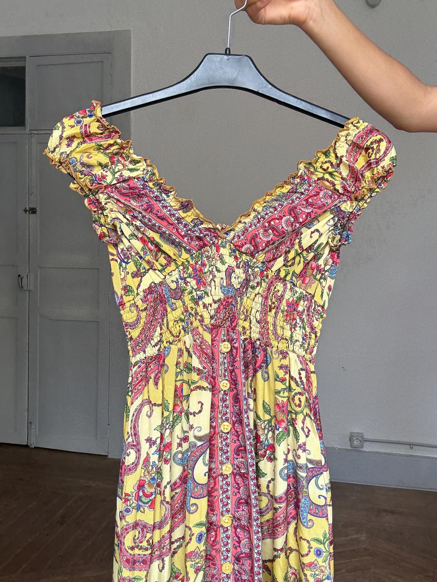 Silk paisley fairycore maxi dress – wedding guest or summer muse loo, Size XS - S