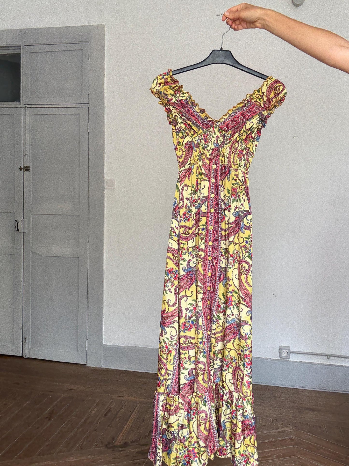 Silk paisley fairycore maxi dress – wedding guest or summer muse loo, Size XS - S