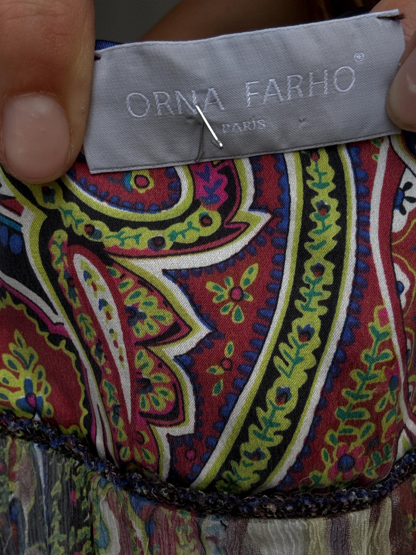 Vintage Sheer Silk Mini Dress | Boho Designer Tunic by Orna Farho Paris | Fits S/M | Festival Gypsy Style