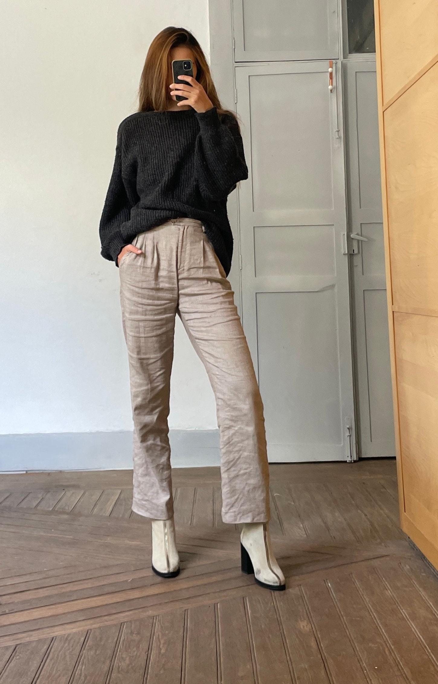 Vintage ash grey pullover. Knit wool blend jumper.