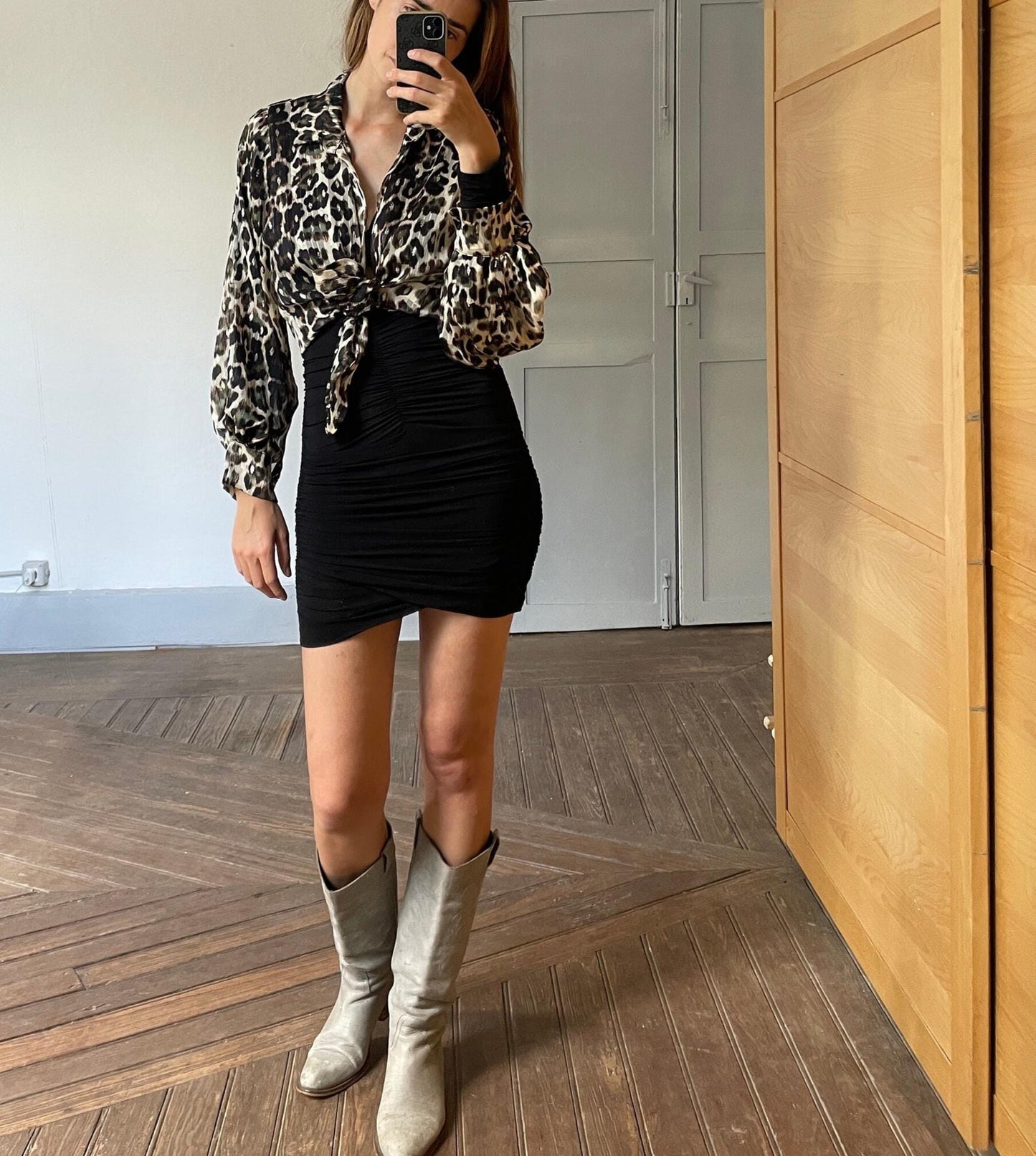 Vintage Leopard Print Sheer Blouse w/ Metallic Shimmer – Y2K Glam, Made in Italy