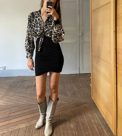 Vintage Leopard Print Sheer Blouse — additional view 5