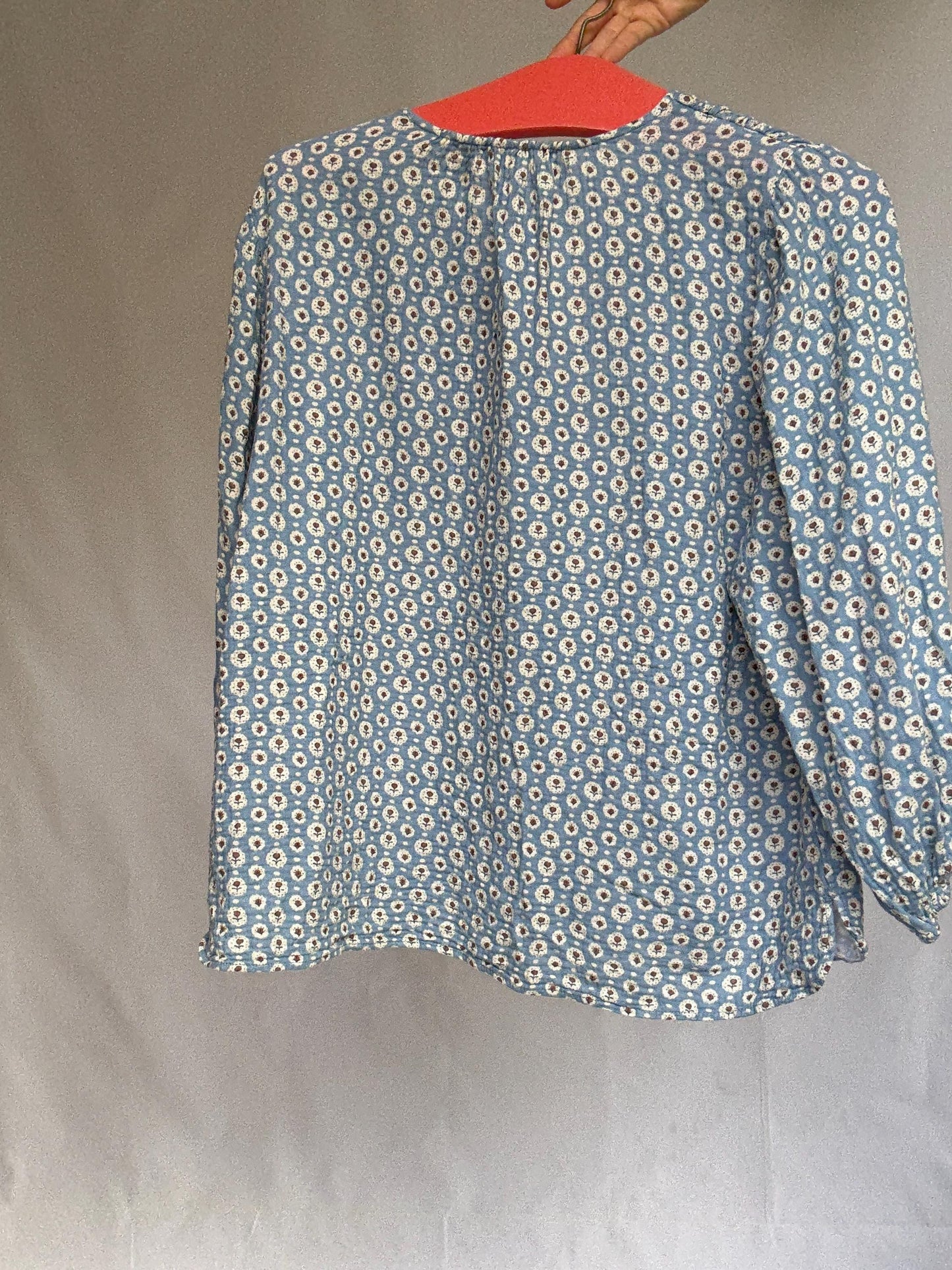 Romantic Cotton Blouse – Floral Print – Size S