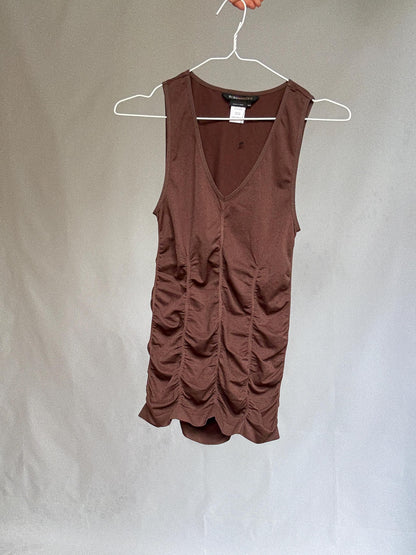 Vintage Ruched Brown Camisole by BCBGMAXAZRIA — additional view 8
