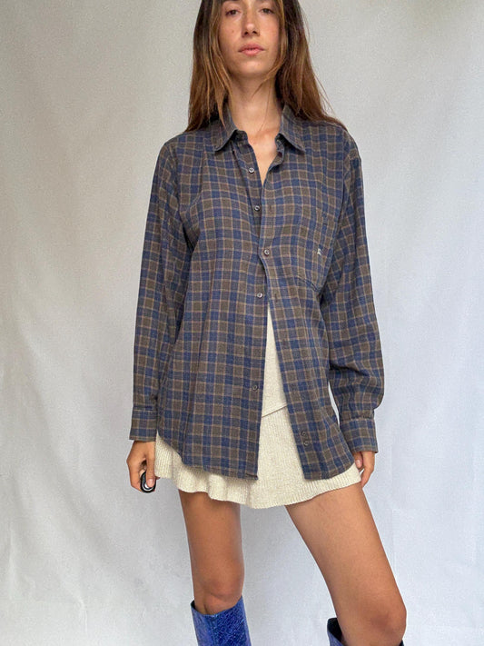 Rare Vintage Burberrys of London plaid shirt, made for Ruben Las Palmas, natural materials, size 4, collectible menswear