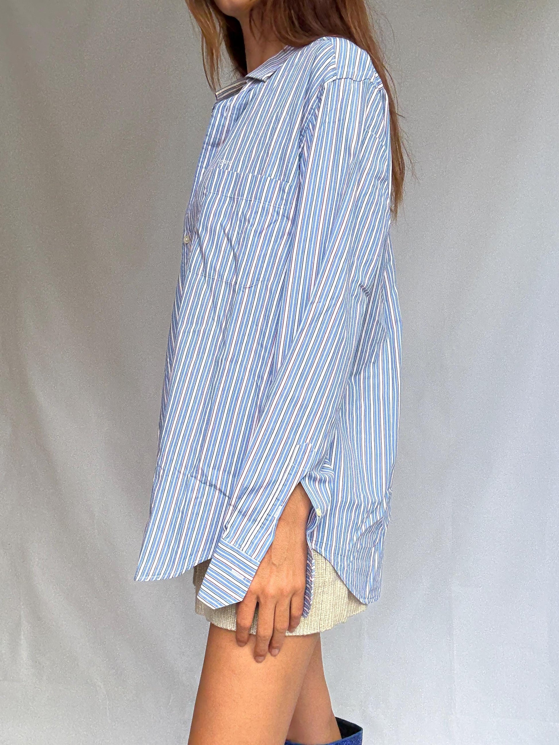 Vintage Ungaro Striped Button-Up Shirt – Unisex Oversized Fit – Size XL