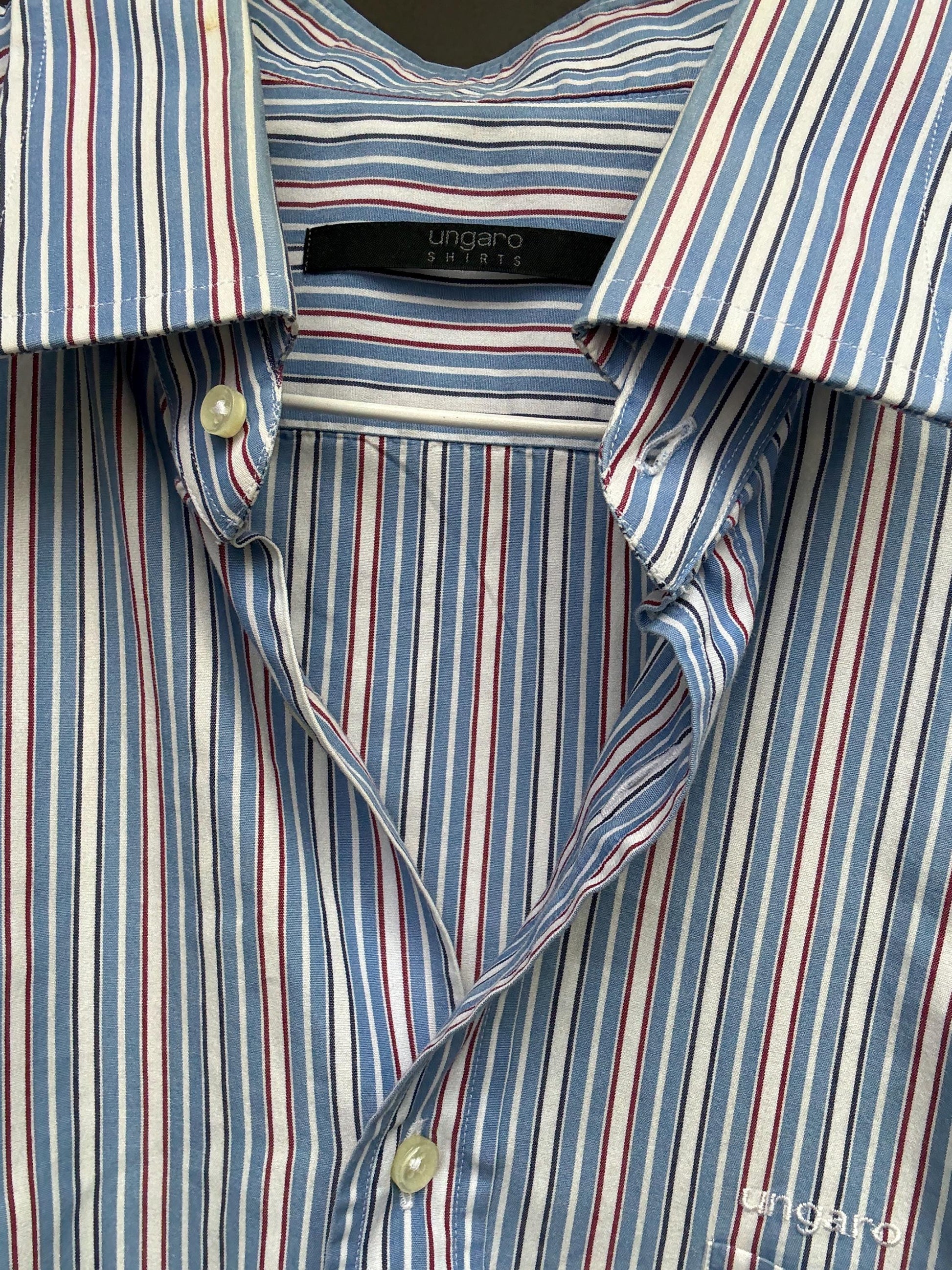Vintage Ungaro Striped Button-Up Shirt – Unisex Oversized Fit – Size XL