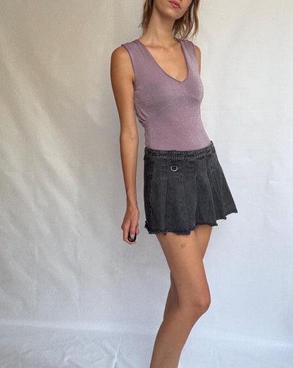 Vintage Glitter Knit Camisole in Silver Lilac — additional view 8