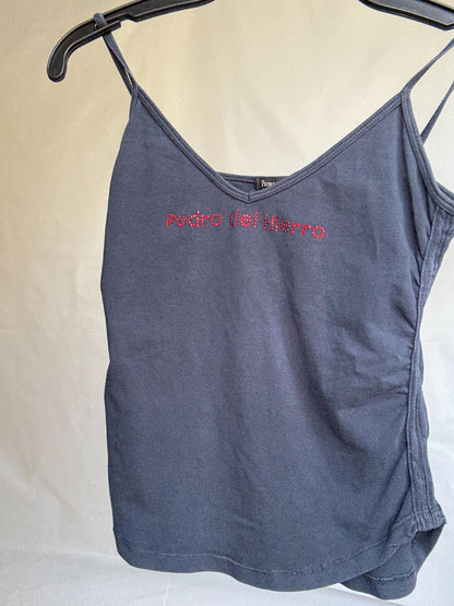 Navy Rhinestone Logo Cami Top — additional view 9