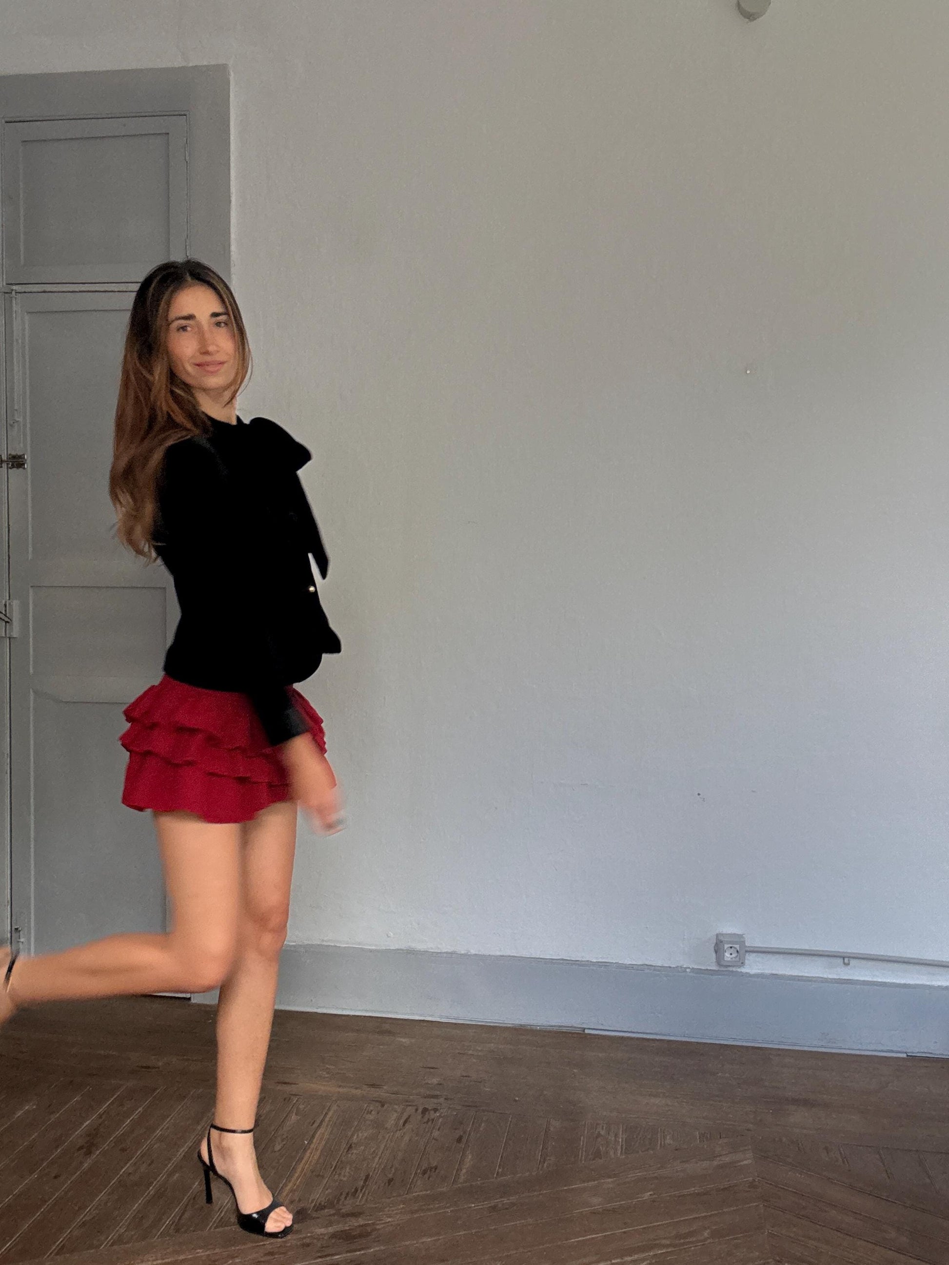 Purificación García Velvet Bow Blazer | French Girl Parisian Jacket | Luxury Black Tie-Neck Evening Blazer, Size M - L