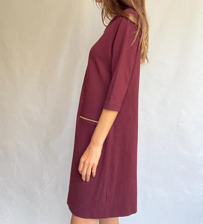 Burgundy Dress Crafted in Spain — additional view 6