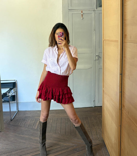 pink striped tommy hilfiger shirt